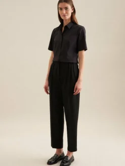 Seidensticker Blusen*Damen Hemdbluse - Uni schwarz uni