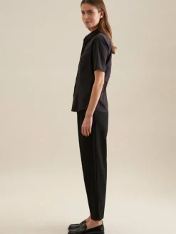 Seidensticker Blusen*Damen Hemdbluse - Uni schwarz uni