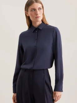 Seidensticker Blusen*Damen Hemdbluse - Uni blau uni
