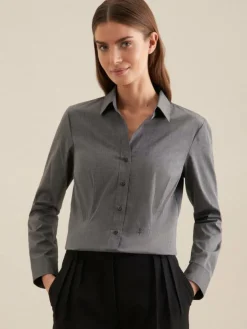 Seidensticker Blusen*Damen Hemdbluse - Uni grau uni