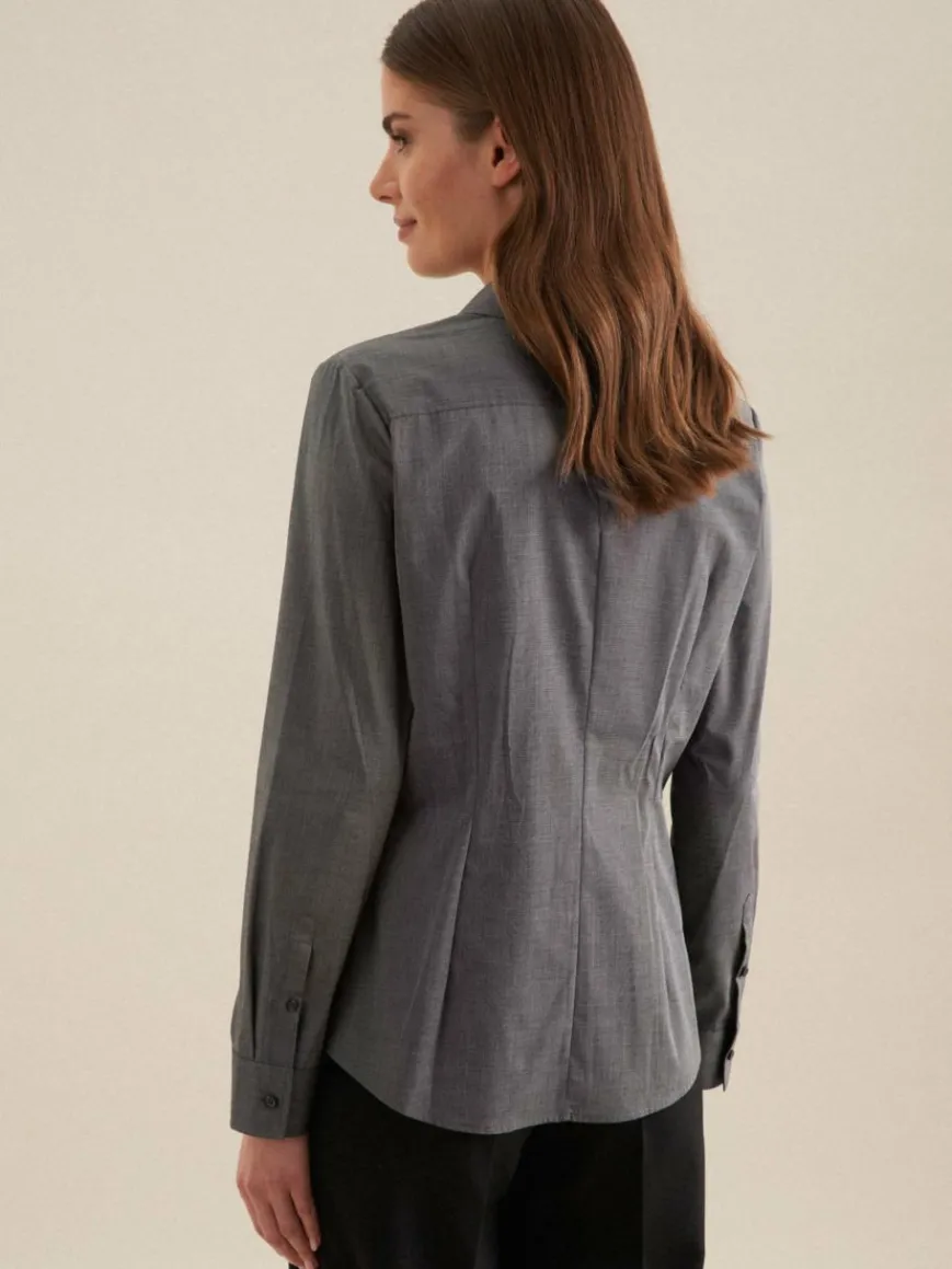 Seidensticker Blusen*Damen Hemdbluse - Uni grau uni