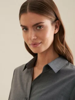 Seidensticker Blusen*Damen Hemdbluse - Uni grau uni