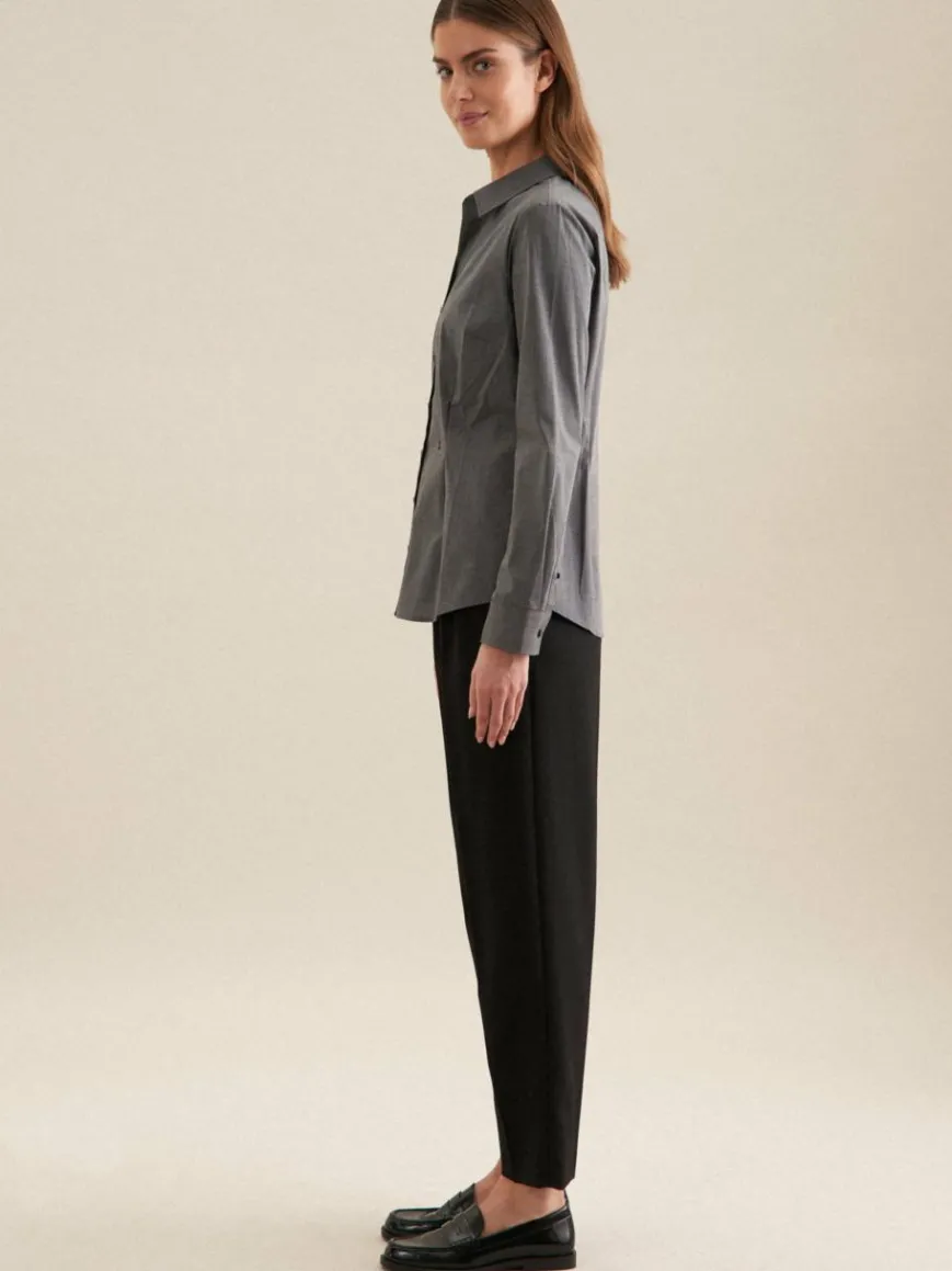 Seidensticker Blusen*Damen Hemdbluse - Uni grau uni