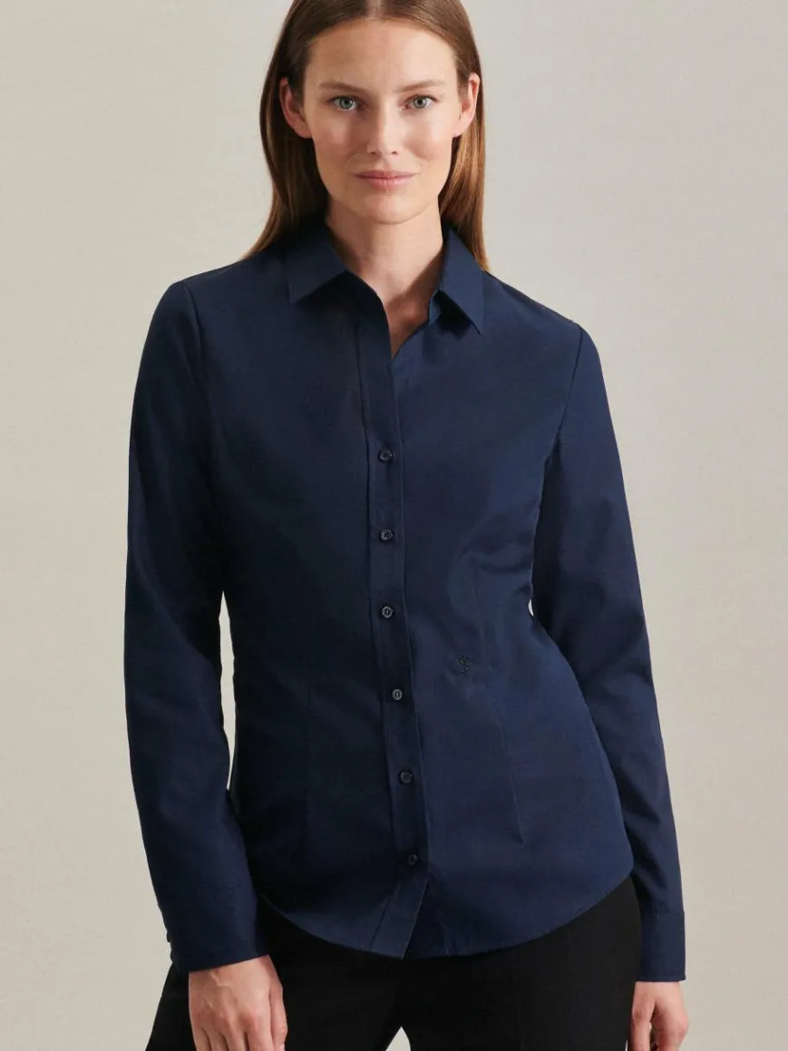 Seidensticker Blusen*Damen Hemdbluse - Uni blau uni