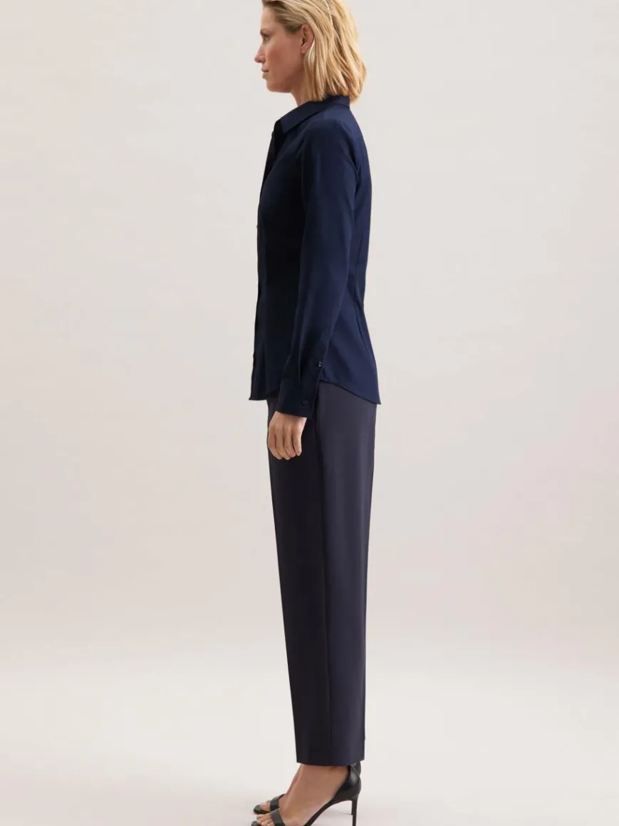 Seidensticker Blusen*Damen Hemdbluse - Uni blau uni