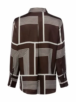 Someday Blusen*Damen Hemdbluse - Zisi schoko gemustert