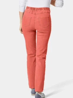 Goldner Jeans*Damen High-Stretch-Jeanshose - Damen Jeans Slim Fit LOUISA mit Stretch-Anteil orange uni