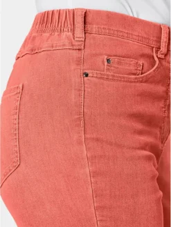 Goldner Jeans*Damen High-Stretch-Jeanshose - Damen Jeans Slim Fit LOUISA mit Stretch-Anteil orange uni