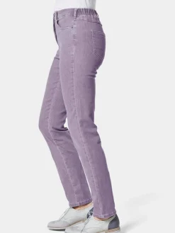 Goldner Jeans*Damen High-Stretch-Jeanshose - Damen Jeans Slim Fit LOUISA mit Stretch-Anteil lila uni