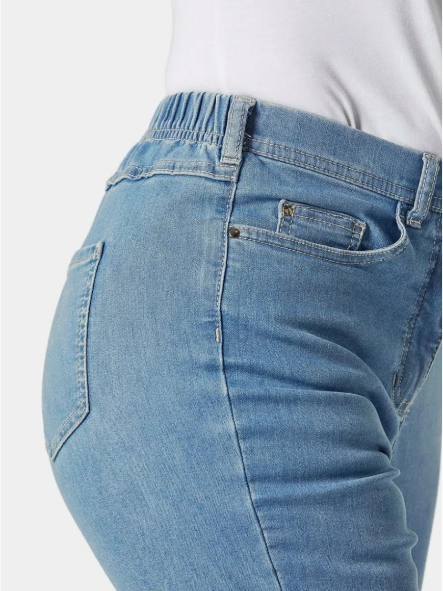 Goldner Jeans*Damen High-Stretch-Jeanshose - Damen Jeans Slim Fit LOUISA mit Stretch-Anteil hellblau uni