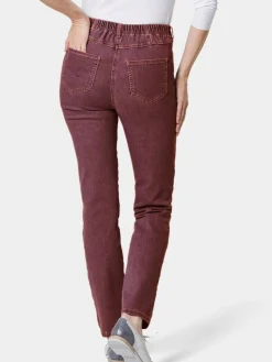 Goldner Jeans*Damen High-Stretch-Jeanshose - Damen Jeans Slim Fit LOUISA mit Stretch-Anteil braun uni