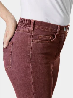 Goldner Jeans*Damen High-Stretch-Jeanshose - Damen Jeans Slim Fit LOUISA mit Stretch-Anteil braun uni