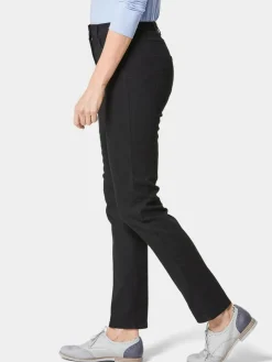 Goldner Jeans*Damen High-Stretch-Jeanshose - Damen Jeans Slim Fit LOUISA mit Stretch-Anteil schwarz uni
