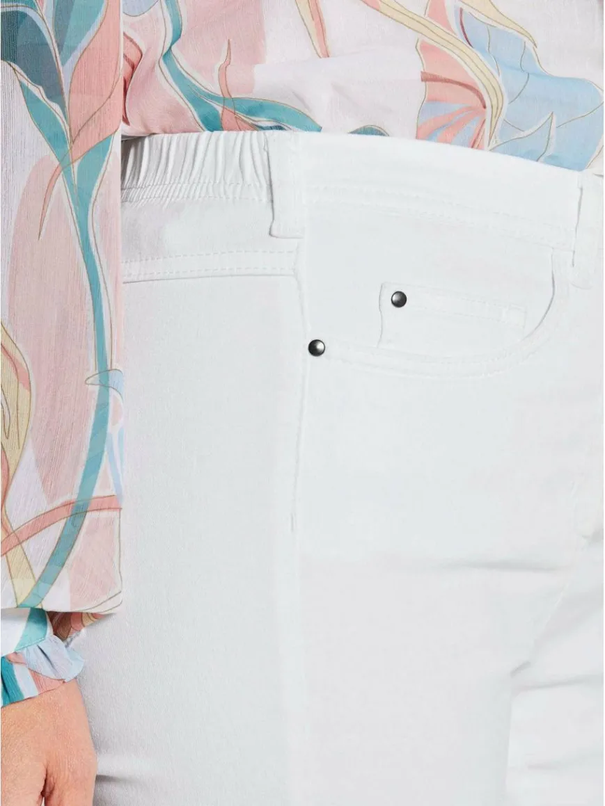 Goldner Jeans*Damen High-Stretch-Jeanshose - Damen Jeans Slim Fit LOUISA mit Stretch-Anteil weiß uni