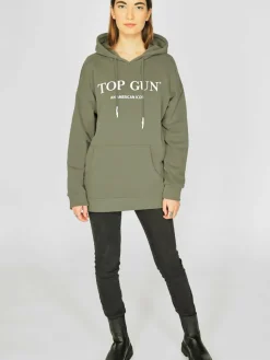 Topgun Sweatshirts & Sweatjacken*Damen Hoodie oliv uni
