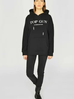 Topgun Sweatshirts & Sweatjacken*Damen Hoodie schwarz uni