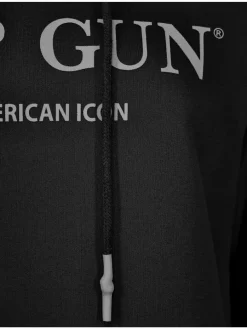 Topgun Sweatshirts & Sweatjacken*Damen Hoodie schwarz uni