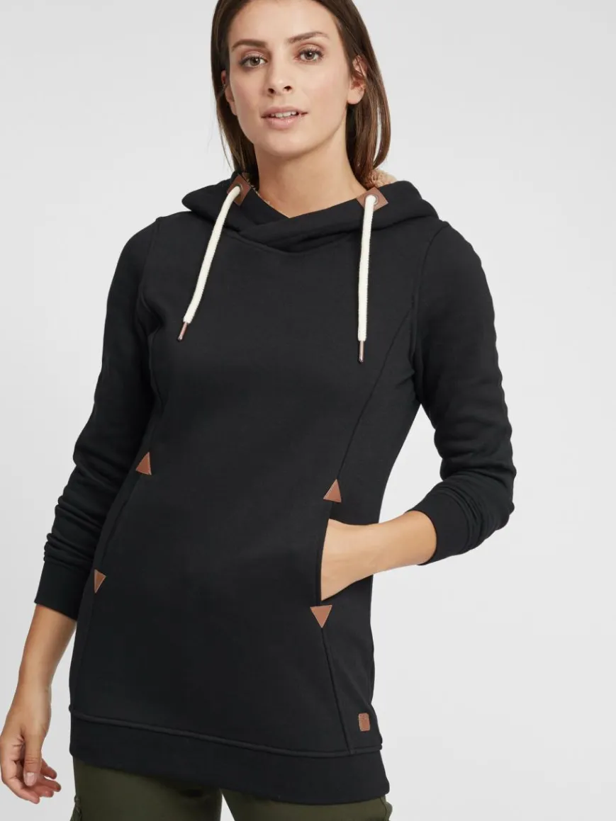 OXMO Sweatshirts & Sweatjacken*Damen Hoodie schwarz uni