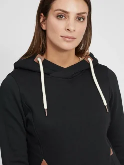 OXMO Sweatshirts & Sweatjacken*Damen Hoodie schwarz uni