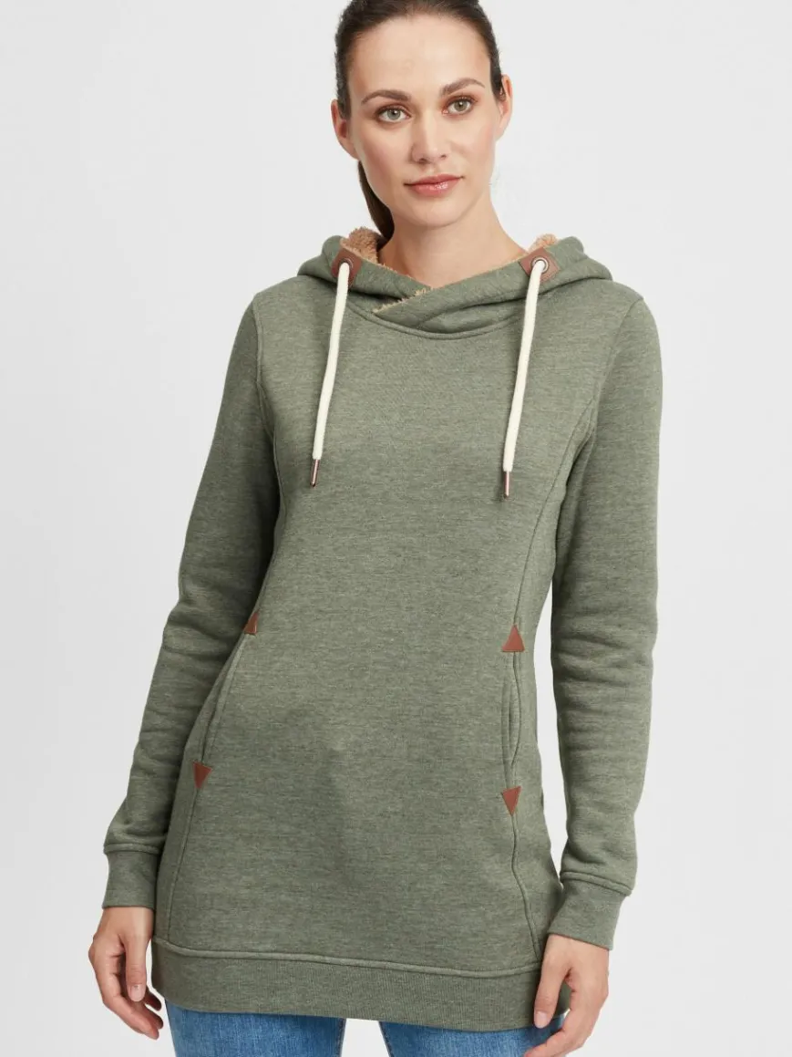 OXMO Sweatshirts & Sweatjacken*Damen Hoodie grün uni
