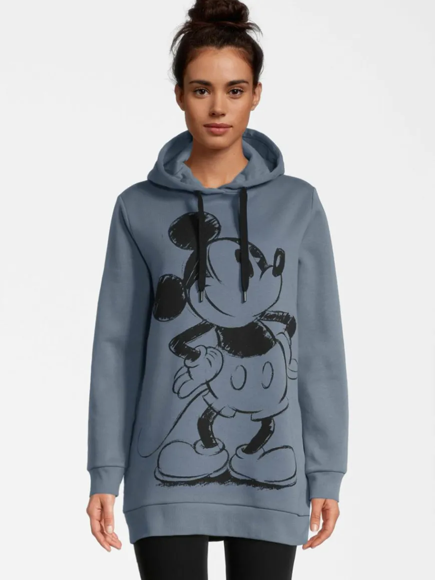 Course Sweatshirts & Sweatjacken*Damen Hoodie - Mickey Mouse Retro hellblau bedruckt