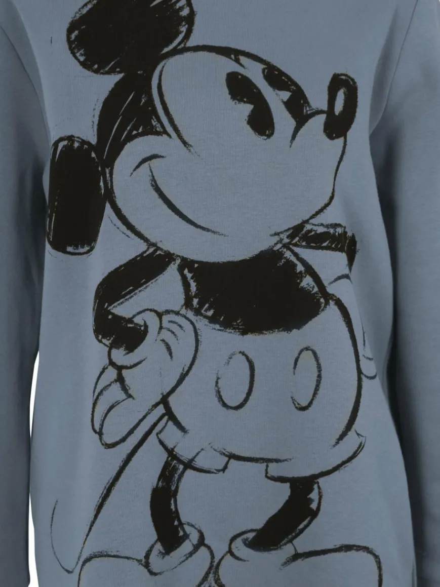 Course Sweatshirts & Sweatjacken*Damen Hoodie - Mickey Mouse Retro hellblau bedruckt