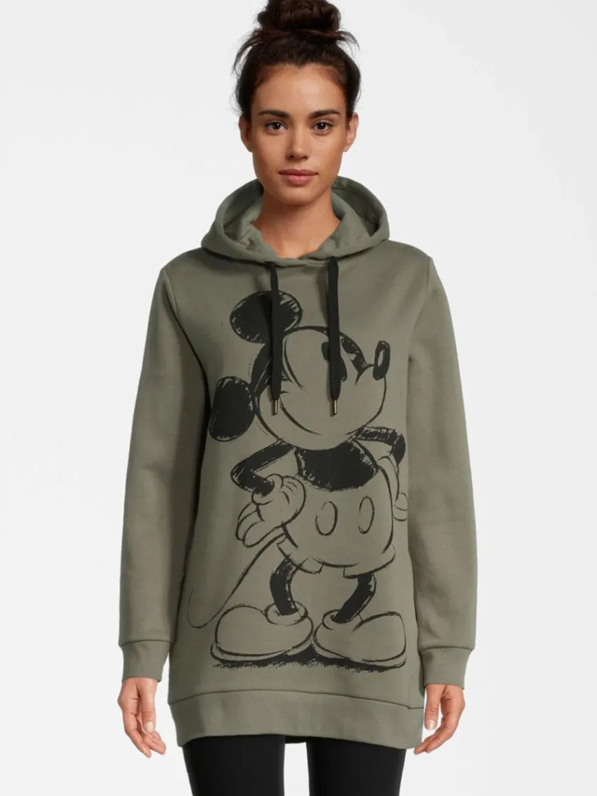 Course Sweatshirts & Sweatjacken*Damen Hoodie - Mickey Mouse Retro khaki bedruckt