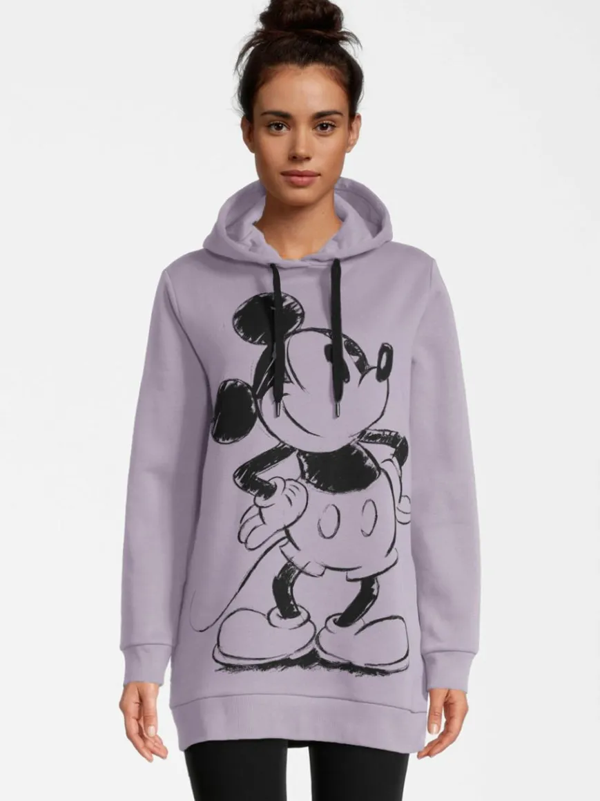 Course Sweatshirts & Sweatjacken*Damen Hoodie - Mickey Mouse Retro flieder bedruckt