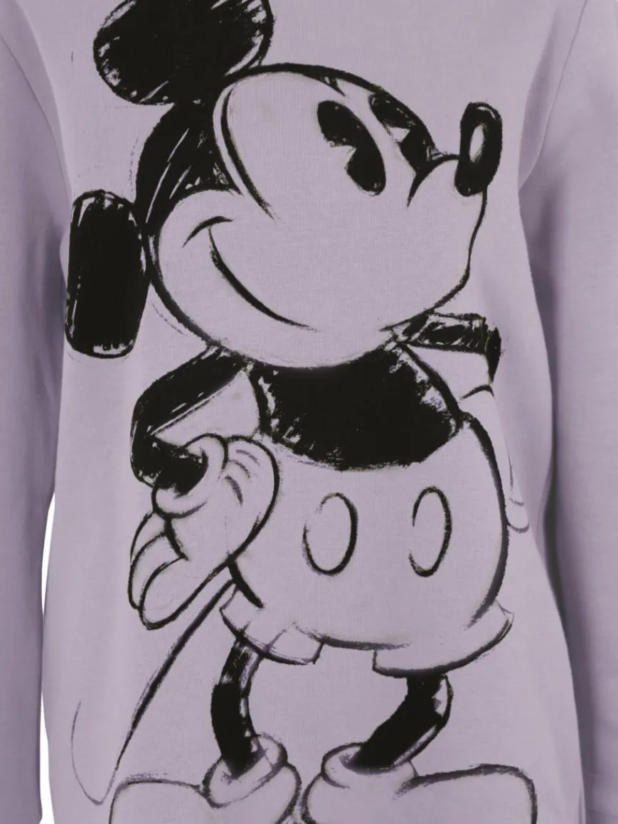 Course Sweatshirts & Sweatjacken*Damen Hoodie - Mickey Mouse Retro flieder bedruckt