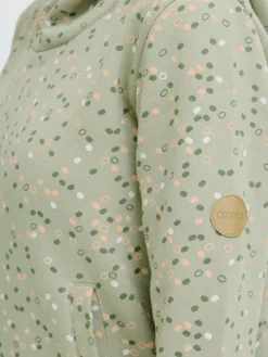 OXMO Sweatshirts & Sweatjacken*Damen Hoodie - OXBeate grün gepunktet