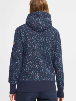 OXMO Sweatshirts & Sweatjacken*Damen Hoodie - OXBeate blau gepunktet