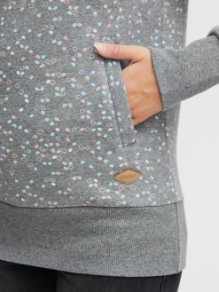 OXMO Sweatshirts & Sweatjacken*Damen Hoodie - OXBeate grau gepunktet