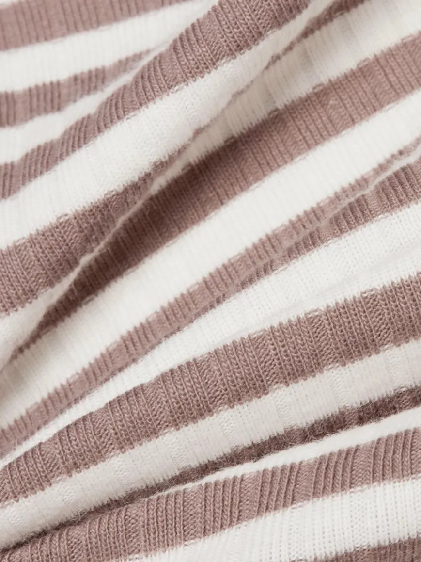 Marie Lund Hosen*Damen Hose taupe ecru gestreift