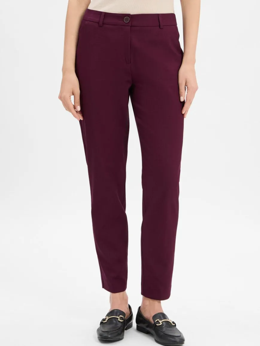 Marie Lund Hosen*Damen Hose aubergine uni