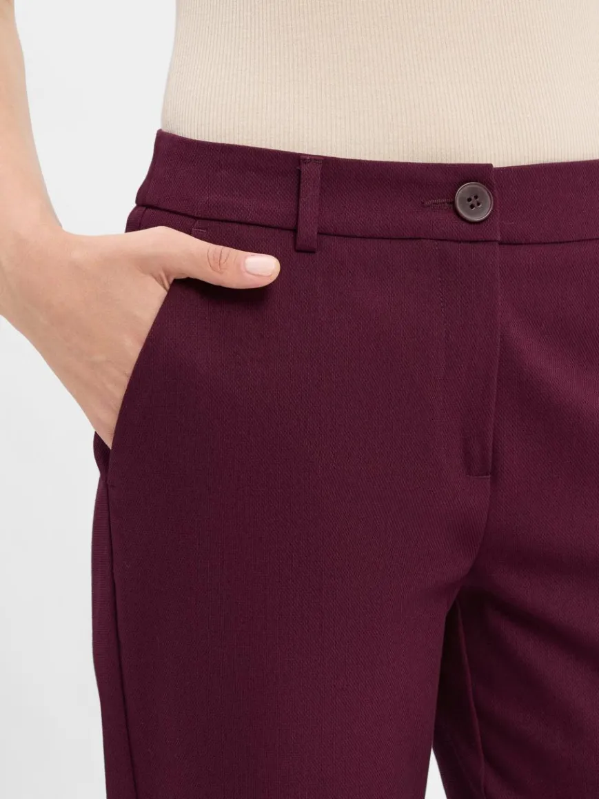 Marie Lund Hosen*Damen Hose aubergine uni