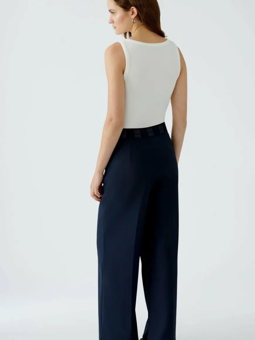 Oui Hosen*Damen Hose blau uni