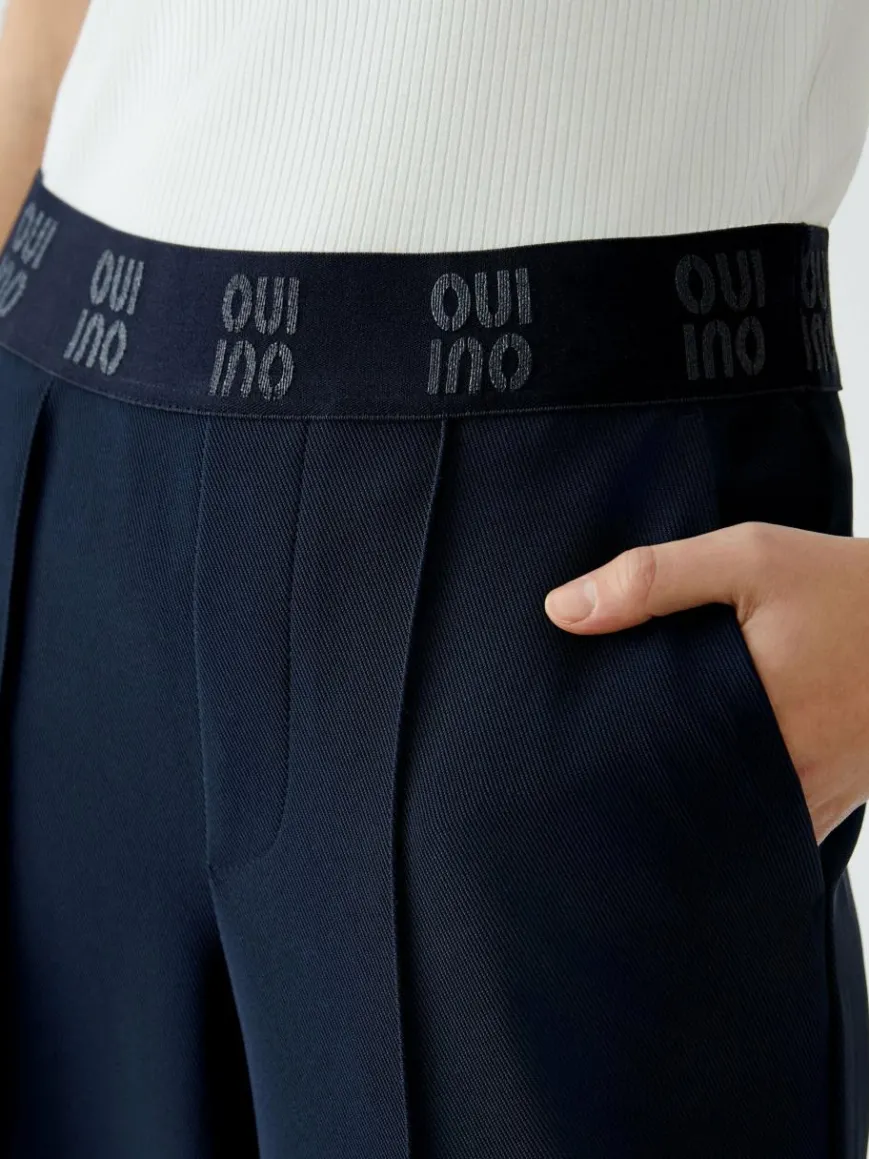 Oui Hosen*Damen Hose blau uni