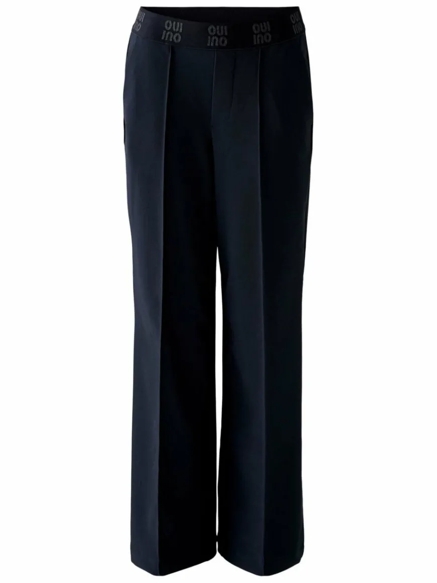 Oui Hosen*Damen Hose blau uni