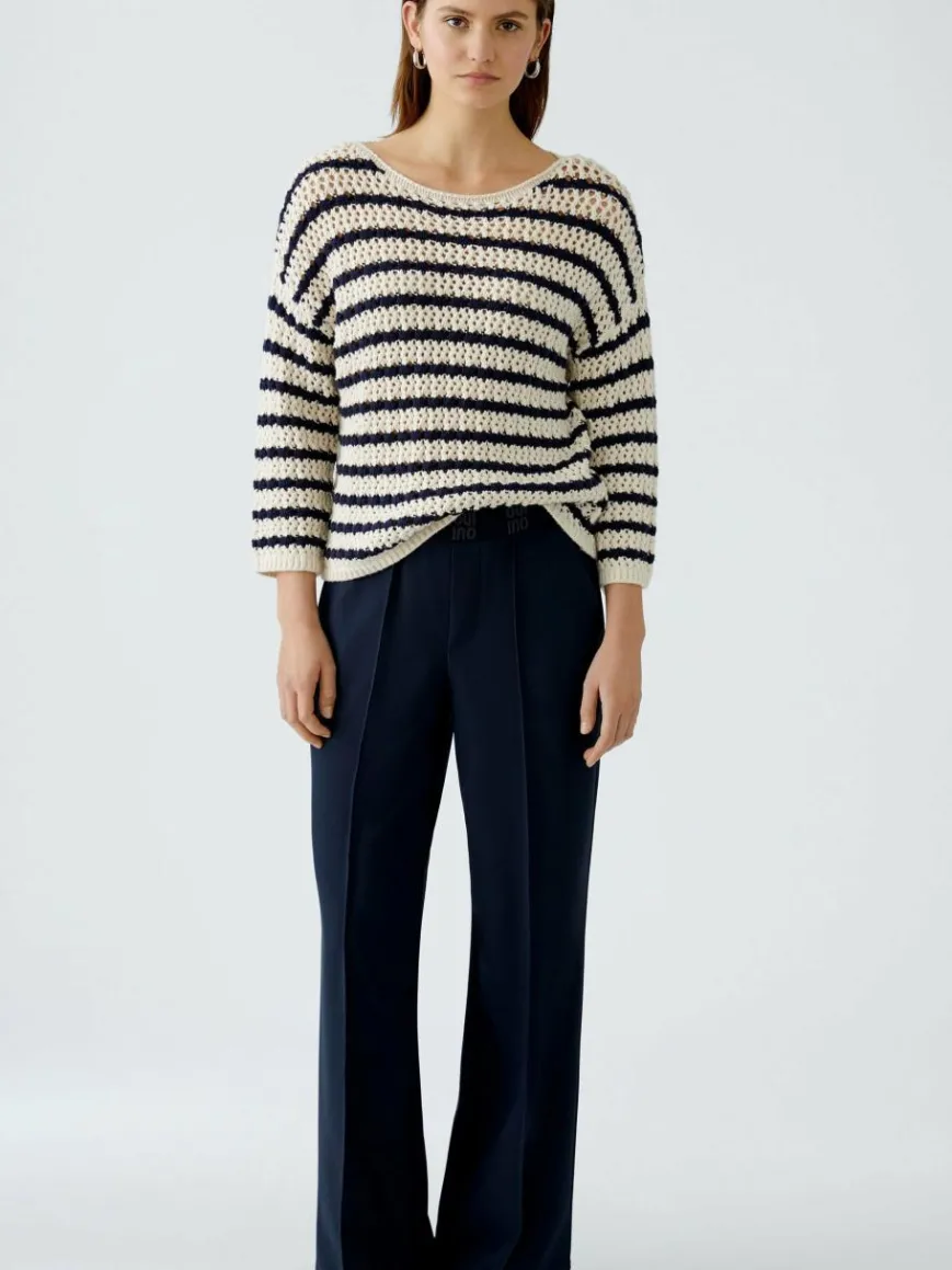 Oui Hosen*Damen Hose blau uni