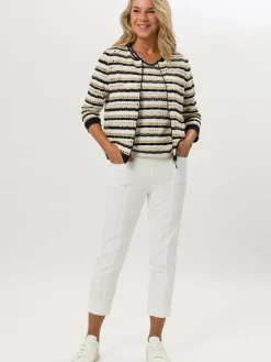 Frank Walder Hosen*Damen Hose ecru weiß uni