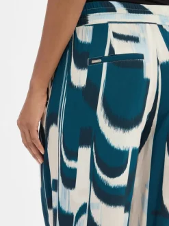 Street One Hosen*Damen Hose petrol ecru gemustert