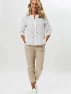 Frank Walder Hosen*Damen Hose beige uni