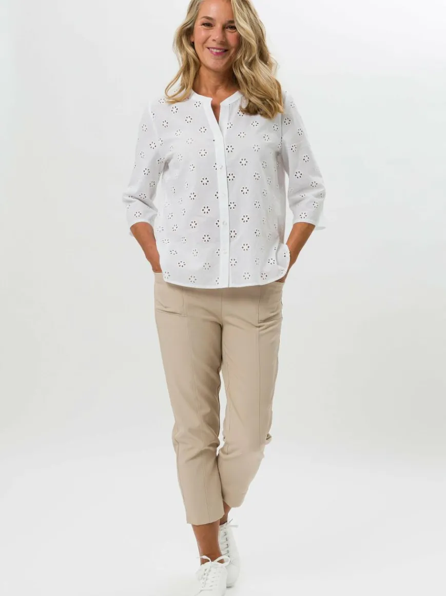 Frank Walder Hosen*Damen Hose beige uni