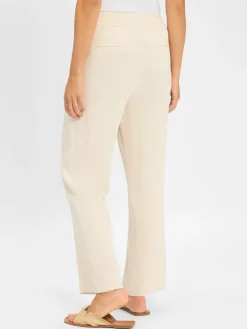 mbyM Hosen*Damen Hose mit Leinen-Anteil - Emmett-M beige meliert