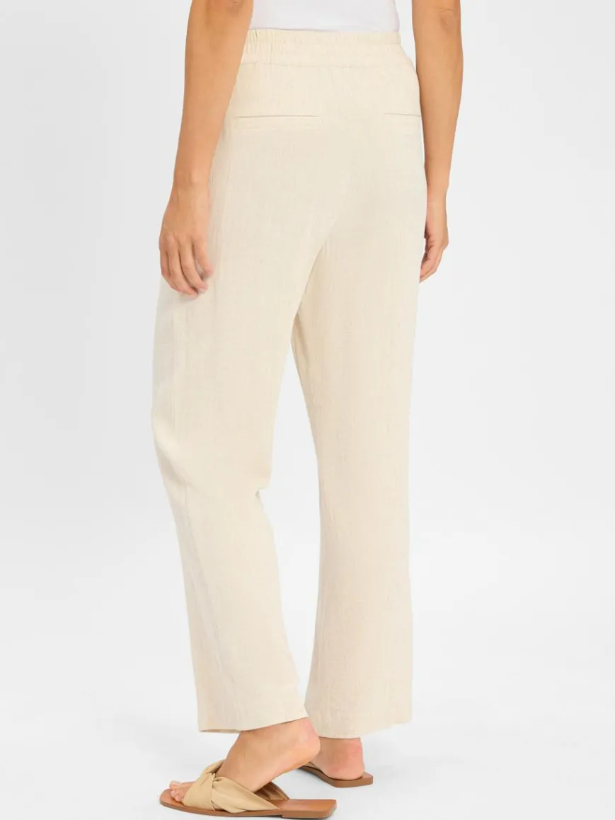 mbyM Hosen*Damen Hose mit Leinen-Anteil - Emmett-M beige meliert