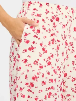 Msch Copenhagen Hosen*Damen Hose MSCHFalisha ecru himbeer gemustert