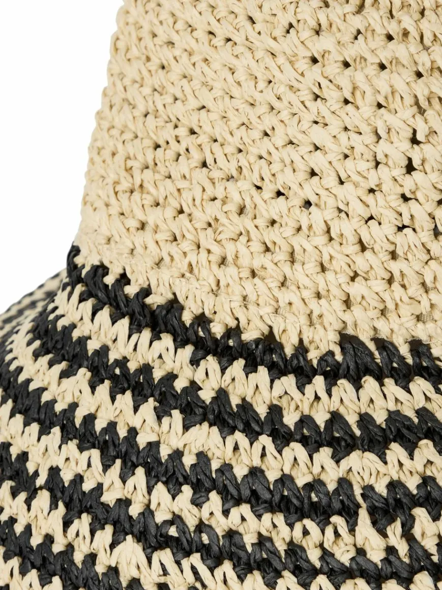 Marie Lund Mützen & Hüte*Damen Hut sand schwarz gestreift