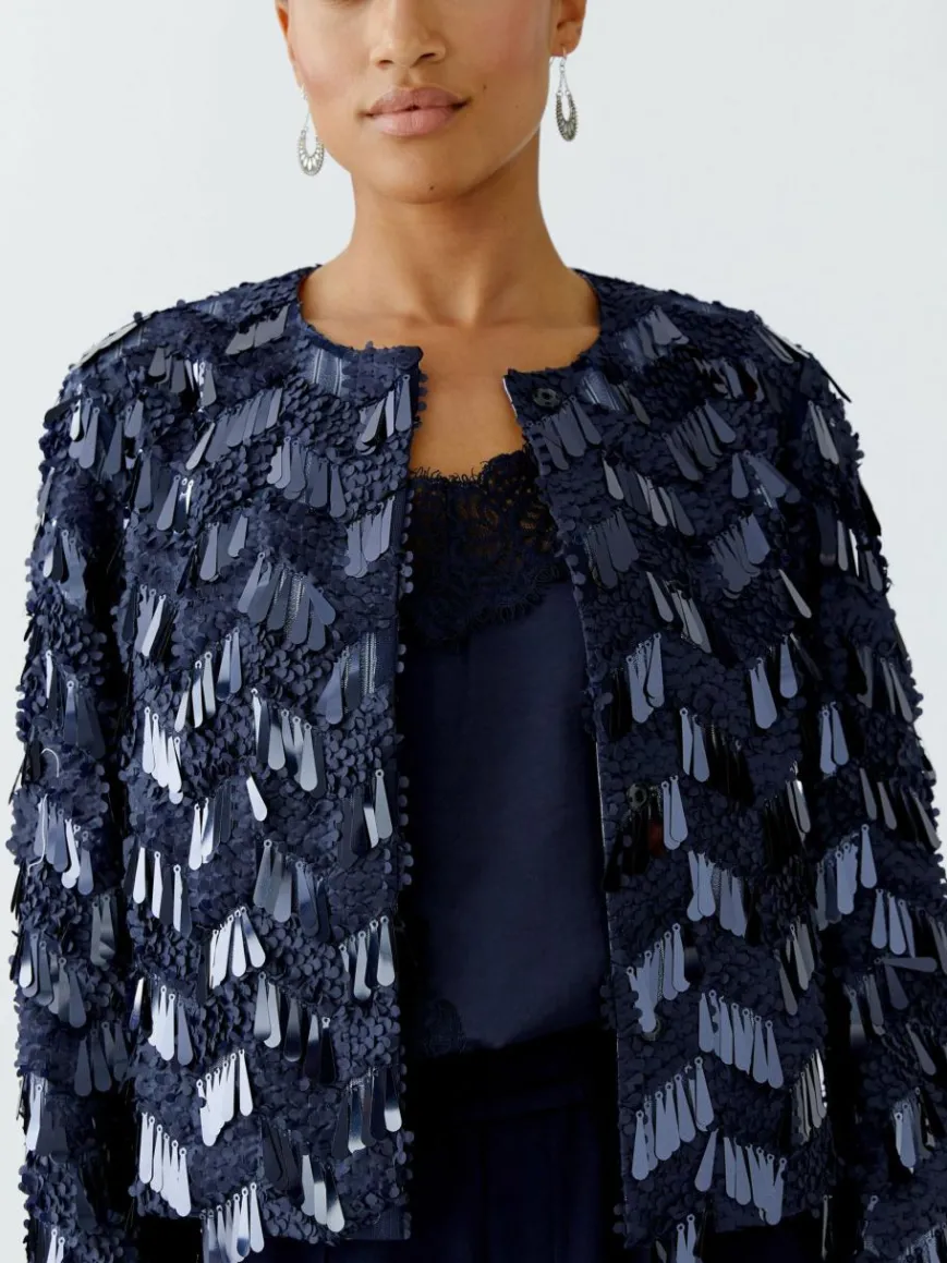 Oui Blazer*Damen Jacke blau uni