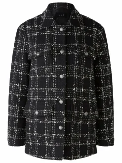 Oui Blazer*Damen Jacke schwarz weiß kariert