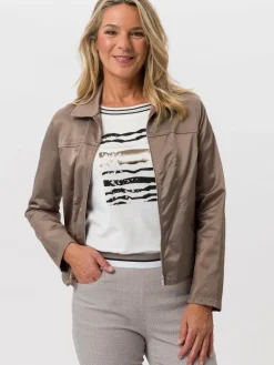 Frank Walder Blazer*Damen Jacke taupe braun uni